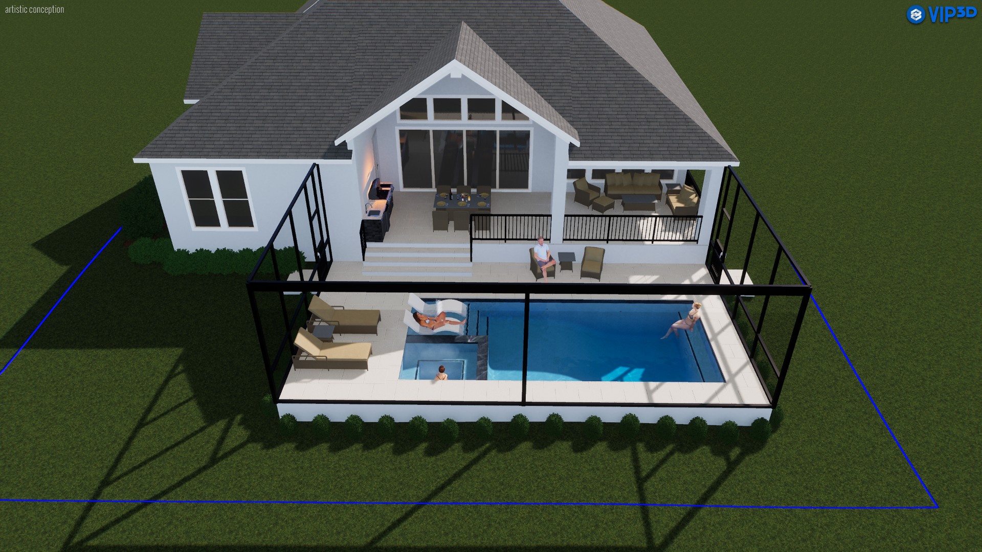 Pool aerial view
